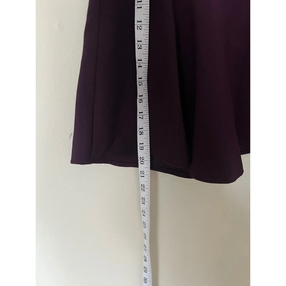 LOFT Purple Ribbed Flounce Drop Waist Mini Skirt dark academy Size 10 NWT